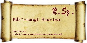 Mártonyi Szorina névjegykártya